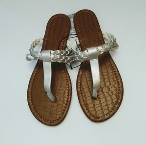 NEW!!  Silver Braided Sandals Size 9/10